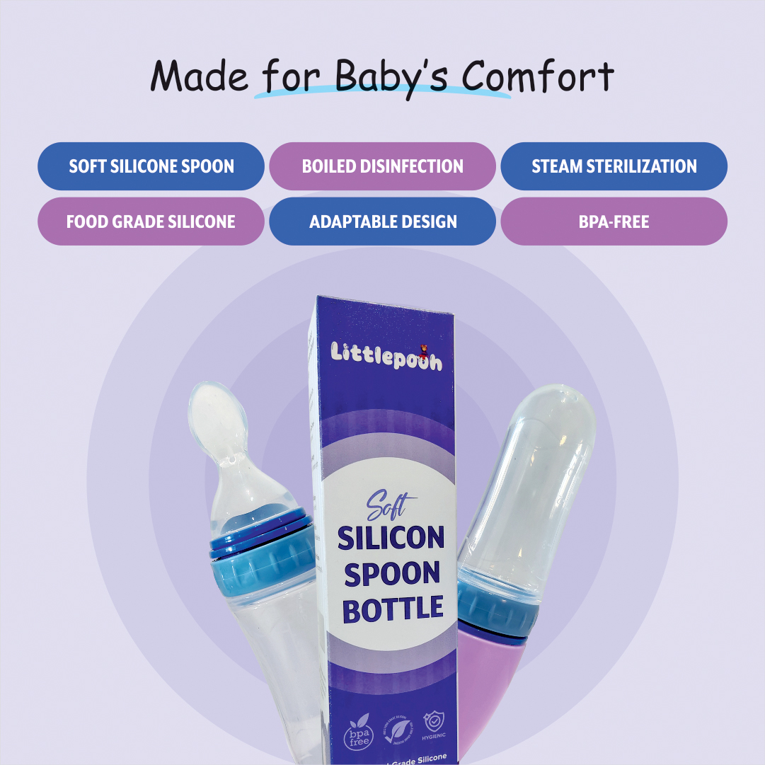 Silicon spoon bottle purple